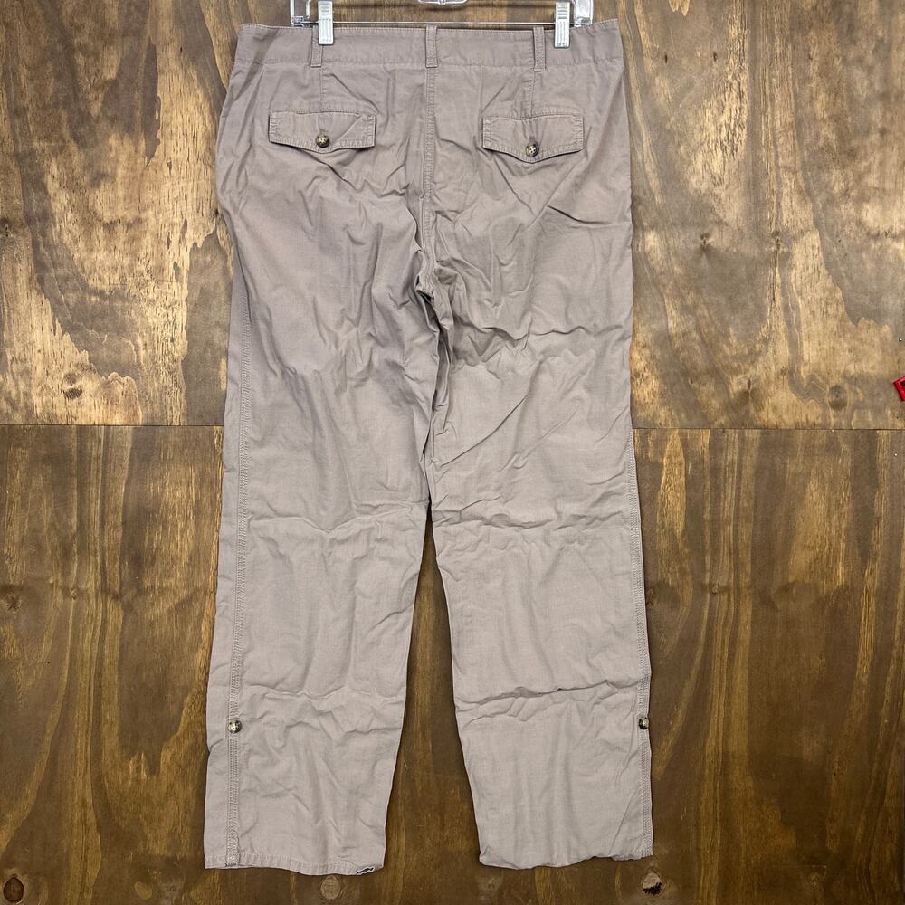 Talbots Womens Pants Brown Mid Rise Convertible Boyfriend 100% Cotton 12 - Picture 9 of 13